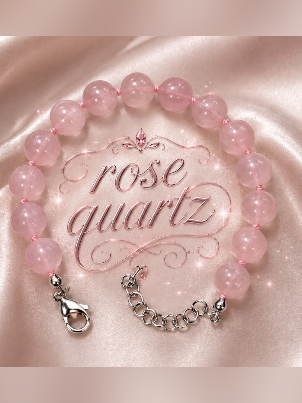 🆕😍🍁Rose Quartz Hand Knotted Bracelet — Pink Crystal Healing Jewelry